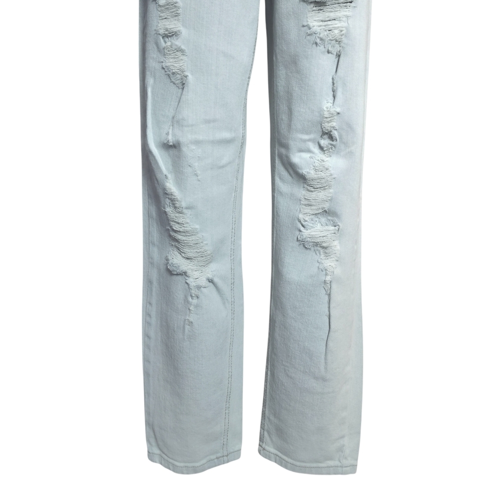 Wild Fable Denim Light Wash Highest Rise Mom Jeans Womens Size 0 Distressed - Picture 3 of 5